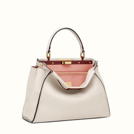 FENDI ピーカブー コピー パウダーグレー ハンドバッグ 8BN2903ZNF02T2